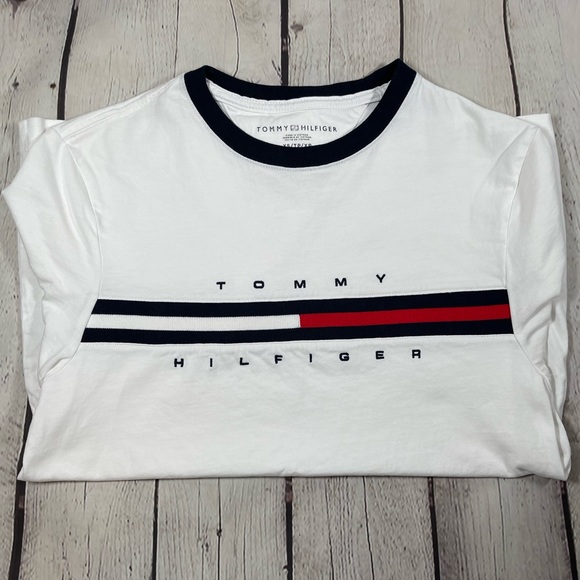 Tommy Hilfiger Mens Extra Small Short Sleeve Tee Logo White - Picture 6 of 7